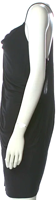 Helmut Lang NY. Black Viscose Cowl Neck Mini Dress
