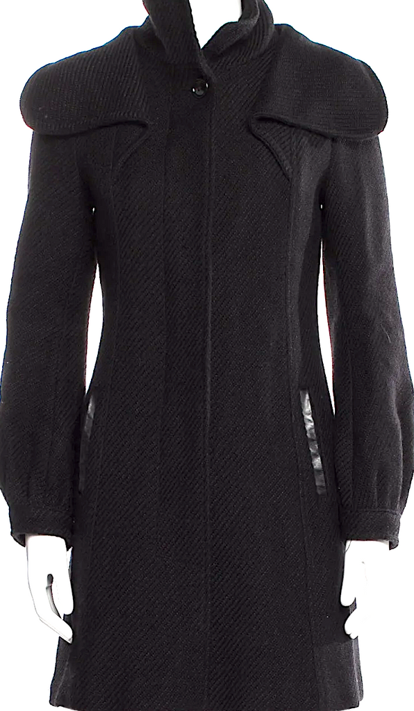 Mackage Quebec. Black Wool Faux Fur Coat.   MANY MORE FURS AND FAUX FUR IN STORE NOW