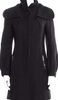 Mackage Quebec. Black Wool Faux Fur Coat.   MANY MORE FURS AND FAUX FUR IN STORE NOW