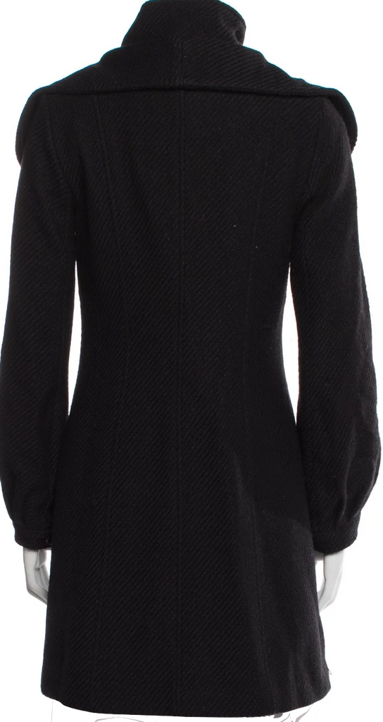 Mackage Quebec. Black Wool Faux Fur Coat.   MANY MORE FURS AND FAUX FUR IN STORE NOW