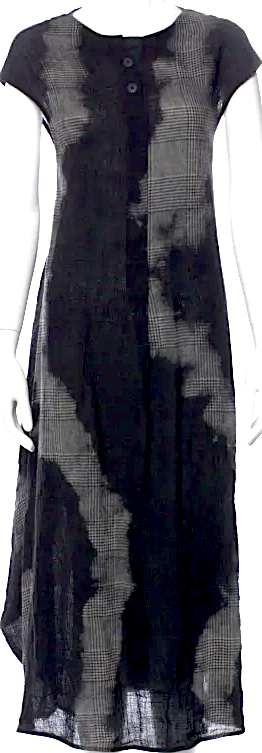 Ivan Grundahl Copenhagen. Black Abstract Print Linen Long Dress