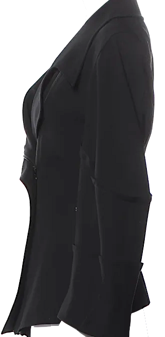 IVAN GRUNDAHL COPENHAGEN. Black Draped Collar Acetate/Viscose Jacket