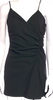 JACQUEMUS PARIS. Black Viscose Blend Pleated Accent Mini Dress