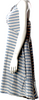 Jil Sander Blue Striped Cotton Blend Knee-Length Dress