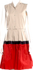 Jil Sander. Cotton Blend Neutral, Black, Red Dress