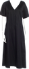 LA GARÇONNE MODERNE Black Cotton/Lycra Blend V-Neck Midi Length Dress