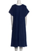Maison Margiela Paris. MM6. Blue Mohair, Polymaide, Acrylic Blend Short Sleeves Crew Neck Midi Length Dress