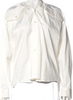 Maison Margiela MM6 PARIS. White Cotton  Long Sleeve Button-Up Top