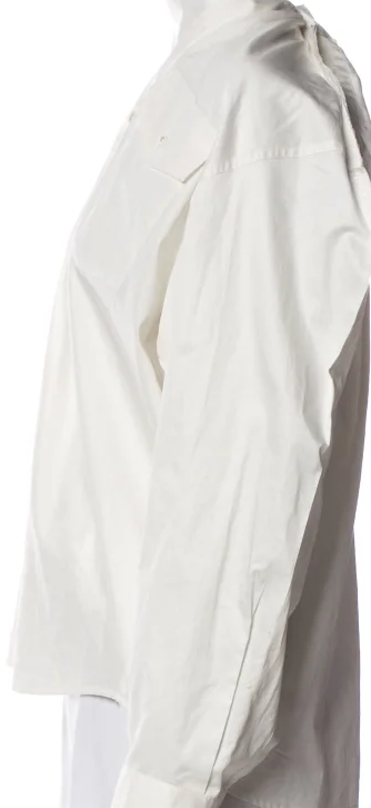 Maison Margiela MM6 PARIS. White Cotton  Long Sleeve Button-Up Top