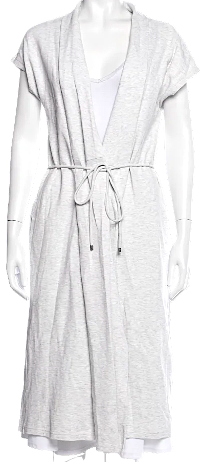 Max Mara Italy. Leisure. Light Grey Sash Tie Dress