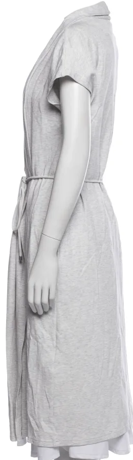Max Mara Italy. Leisure. Light Grey Sash Tie Dress