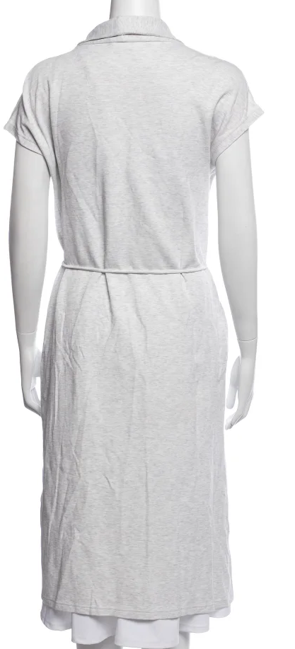 Max Mara Italy. Leisure. Light Grey Sash Tie Dress