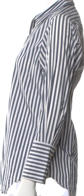 Nili Lotan NY. Striped Long Sleeve Button-Up Top