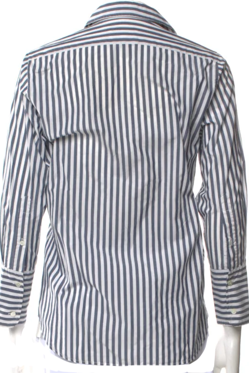Nili Lotan NY. Striped Long Sleeve Button-Up Top