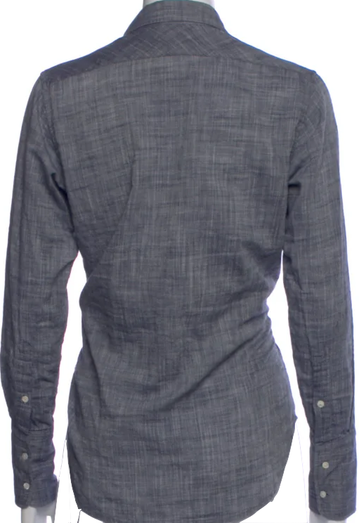 Nili Lotan NY. Blue Cotton Long Sleeve Button-Up Top