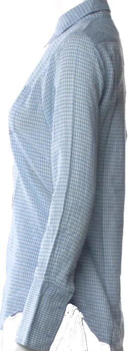 Nili Lotan NY.  Plaid Print Long Sleeve Button-Up Top