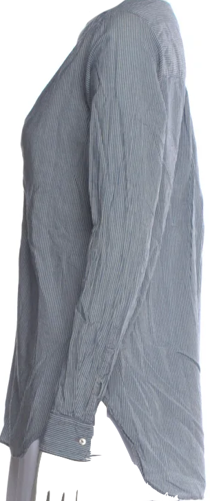 Nili Lotan NY. Striped Cotton V-Neck Blouse