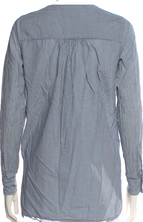 Nili Lotan NY. Striped Cotton V-Neck Blouse