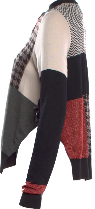 noir kei ninomiya (Comme des Garcons) Japan.   Colorblock Pattern Mock Neck Sweater