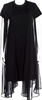 noir kei ninomiya (Comme des Garcons) Japan. Black Cotton  Crew Neck Midi Length Dress