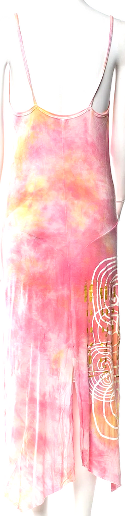 The People Of The Labyrinths Amsterdam. Viscose/Elastane Tie-Dye Print Midi Length Dress
