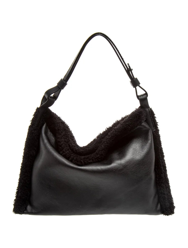 Proenza Schouler NY. BLACK LAMBSKIN LEATHER WHITE LABEL SHOULDERBAG