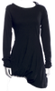 Rundholz Black Label. Black Asymmetrical Hem Cotton Blend Tunic