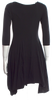 Rundholz Black Label. Black 3/4 Sleeve Polytech Fabric Mini Dress
