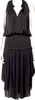 Ulla Johnson Black PolyTech Fabric V-Neck Long Dress