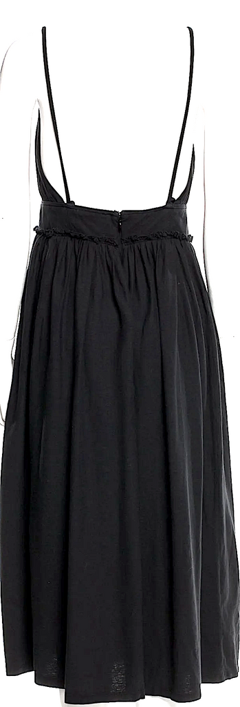 Ulla Johnson NY, Black Cotton Scoop Neck Midi Length Dress