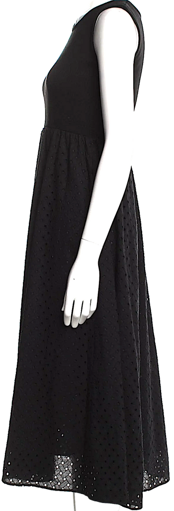 United Arrows Japan. Black Scoop Neck Midi Length Dress