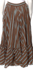 United Arrows Japan. Cotton Blend Striped Midi Length Skirt