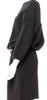 Black Crane. Black 100% Cotton Midi Length Dress