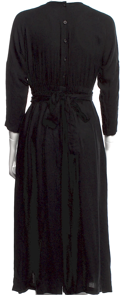 Black Crane. Black Rayon/Wool Jumpsuit