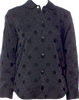 COMME des GARÇONS JAPAN. TRICOT. Black Printed Long Sleeve Button-Up Top