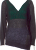 Y/Project. (Glenn Martens) Wool Blend Colorblock Pattern V-Neck Sweater