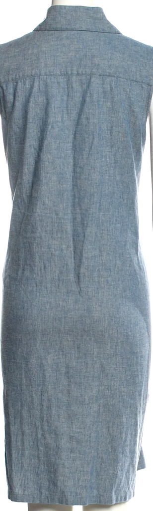 Yohji Yamamoto Japan. Regulation. Blue Linen Knee-Length Dress