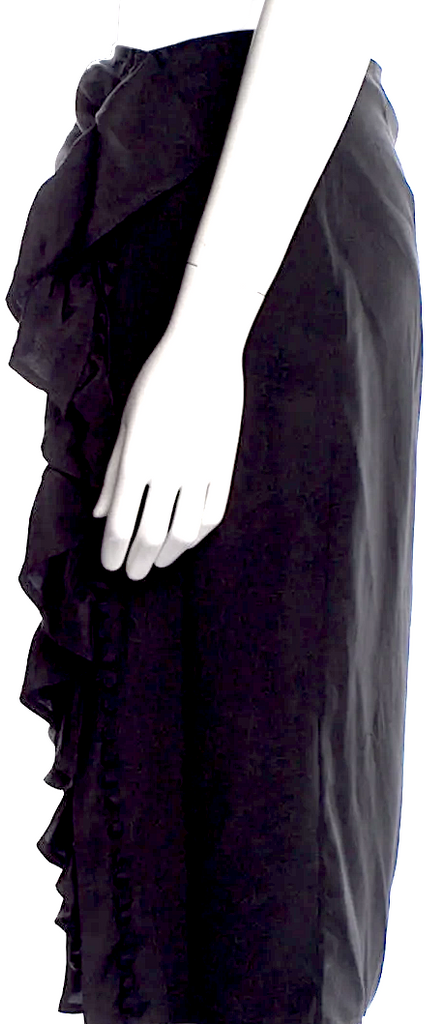 Yves Saint Laurent Paris. Vintage 2003 Collection Tom Ford. Black Silk Knee-Length Skirt