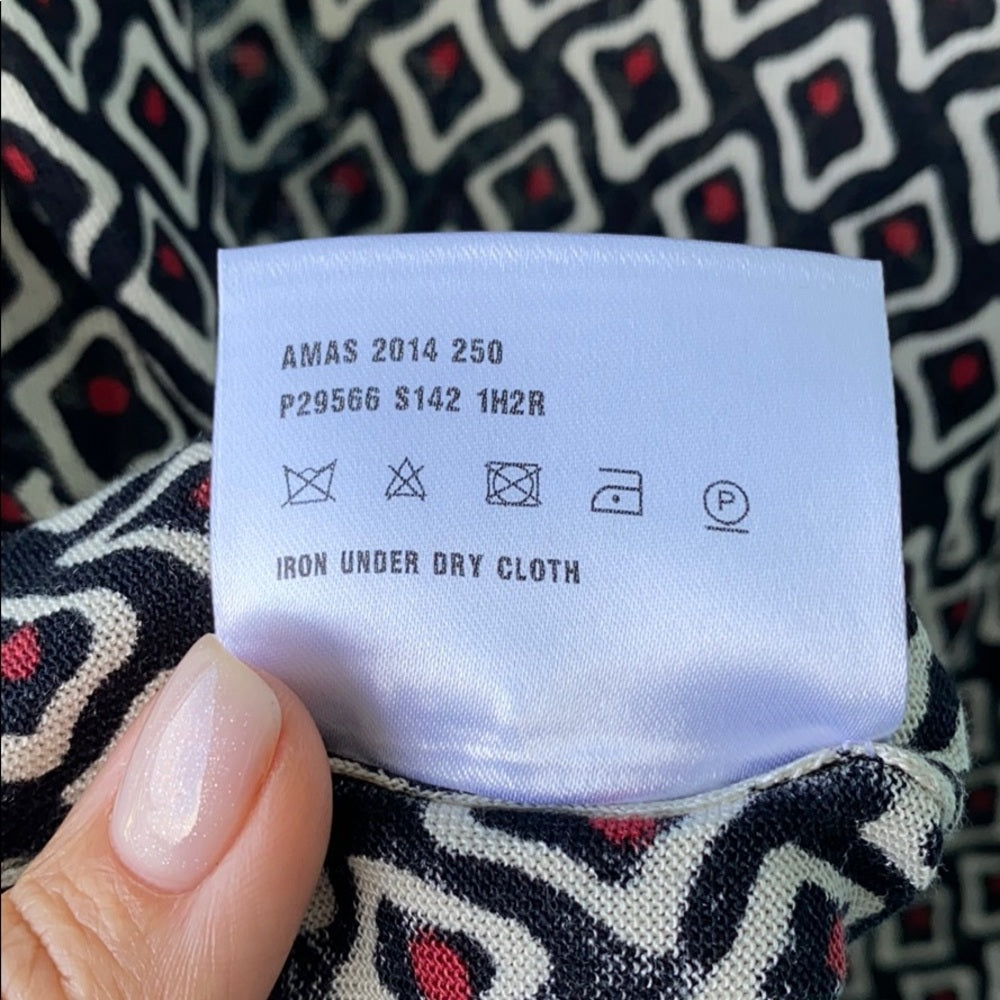 Prada ITALY. NEW W/TAGS Geometric Print Cashmere/Silk Blouse Top