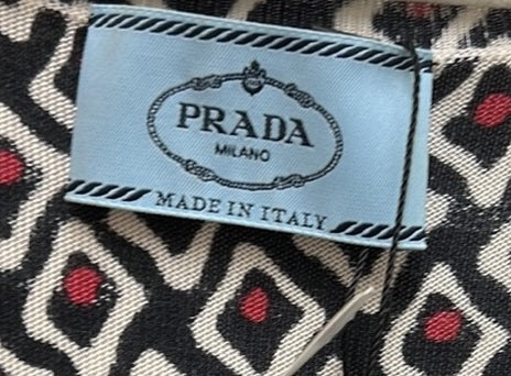 Prada ITALY. NEW W/TAGS Geometric Print Cashmere/Silk Blouse Top