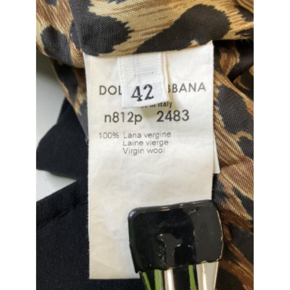 Dolce & Gabbana ITALY. Black Virgin Wool Blazer w/ Leopard Lining