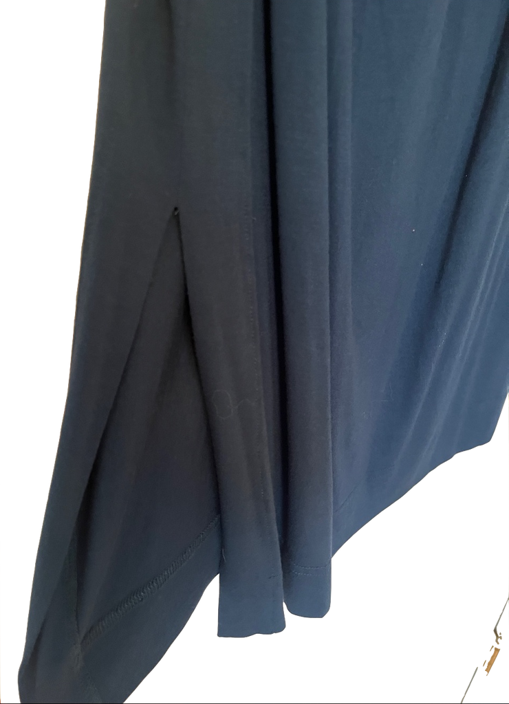 VIVIENNE WESTWOOD UK. ANGLOMANIA. Midnight Blue Draped Asymmetrical Dress