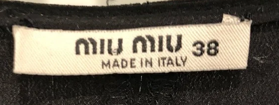 Miu Miu ITALY. Black Silk Dress with Pleats Size IT 38
