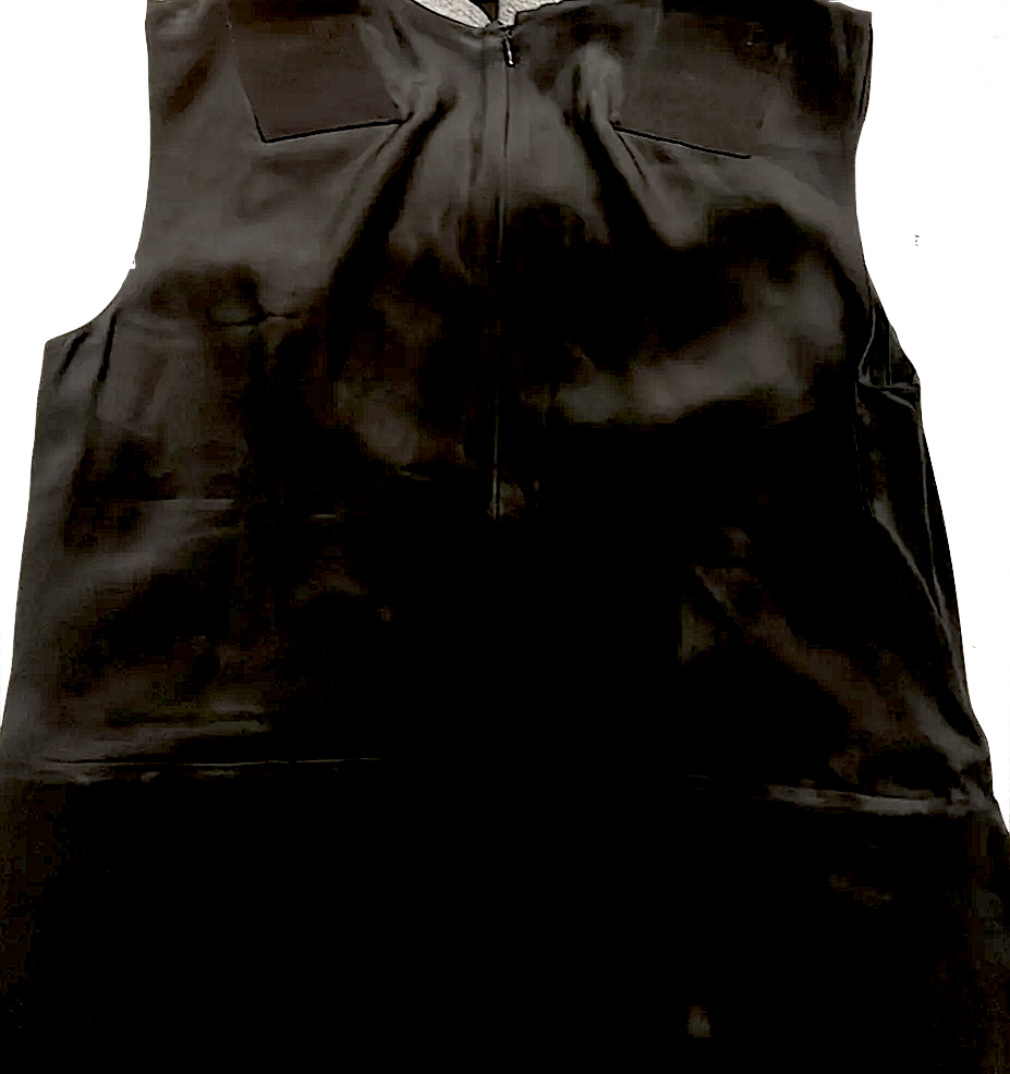 Prada Italy Black Viscose, Bow in Front, Sleeveless, Zipper in Back