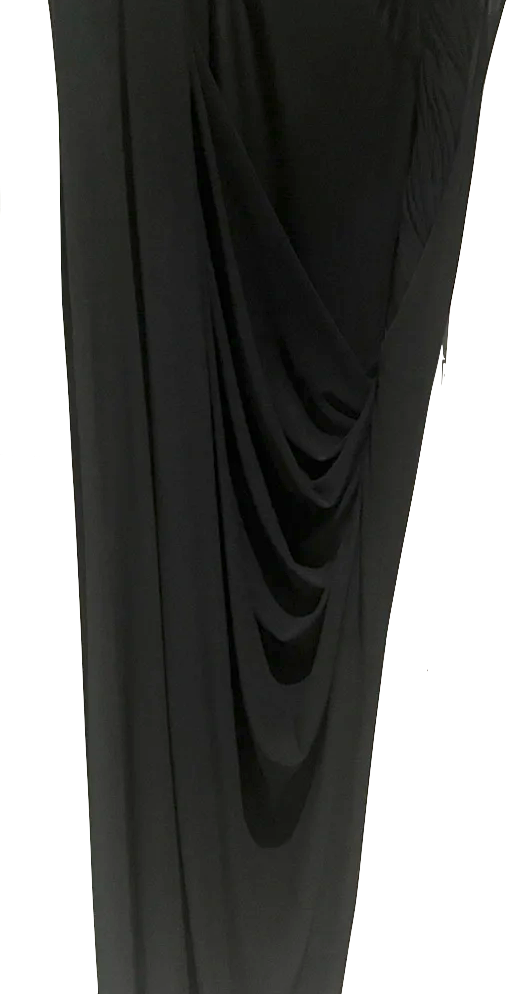 Lanvin Paris. Black crepe jersey knotted dress