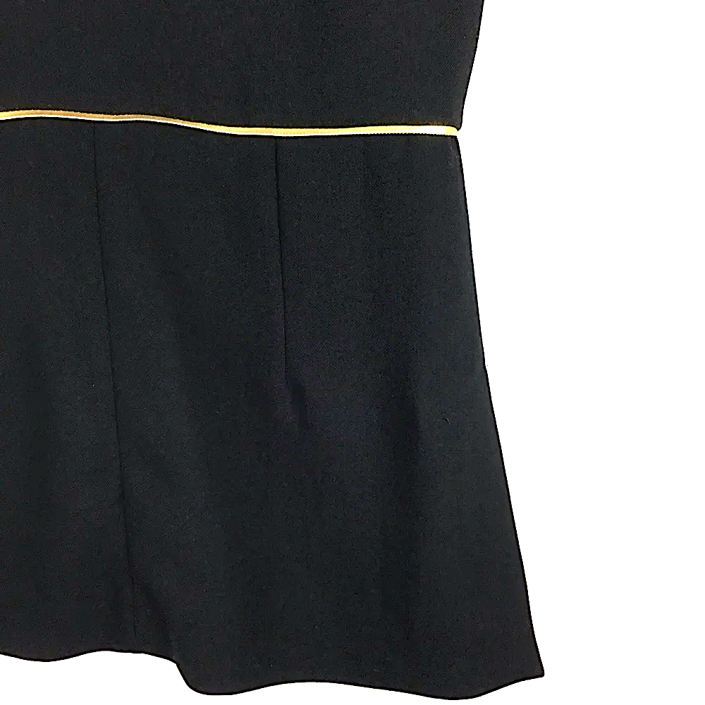 Marni ITALY. Black w/Gold Contrast Trim Sleeveless Tunic/Top