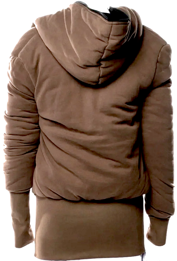 ANN DEMEULEMEESTER BELGIUM. Brown Avant Garde Design Hoodie