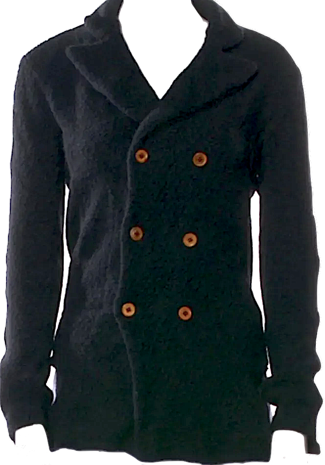 Comme des Garçons Japan. Black Double-Breasted Cardigan Jacket