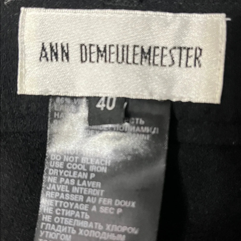 Ann Demeulemeester BELGIUM. Black Wool Blend Pants