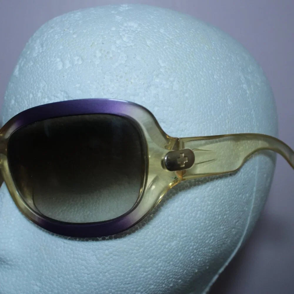 Spy Optic. MADE IN ITALY. Bianca Clear/Purple Gradient Acetate Oversized Sunglasses